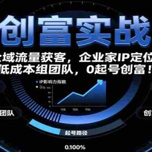 AI创富实战课：企业家IP定位，全域流量获客，低成本组团队，0起号创富！