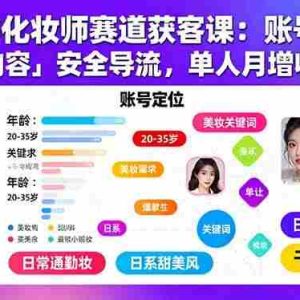 （15982期）小红书化妆师赛道获客课：账号定位＋爆款内容＋安全导流，单人月增收1-3万