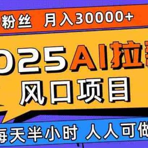 （15984期）2025AI拉新风口项目，0粉0基础月入30000+新手小白轻松学会