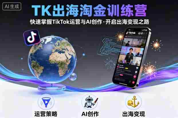 TK出海淘金训练营,助你快速掌握TikTok运营与AI创作,开启出海变现之路