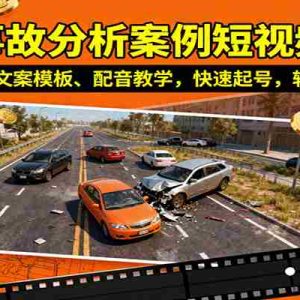 交通事故分析案例短视频创作，剪辑技巧、文案模板、配音教学，快速起号，轻松月入2w+