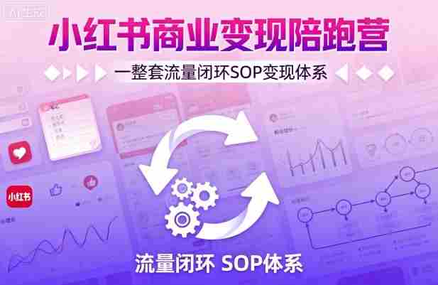 小红书商业变现陪跑营,轻IP矩阵 私域获客 聚光投流,一整套流量闭环SOP变现体系