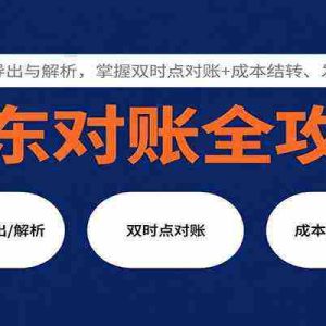 京东对账全攻略：数据源导出与解析，掌握双时点对账+成本结转、发票处理