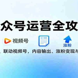 公众号运营全攻略：类型认证、联动视频号，内容输出、涨粉变现与数据分析
