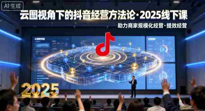 云图视角下的抖音经营方法论,2025线下课,助力商家规模化经营,提效经营(录音+字幕)