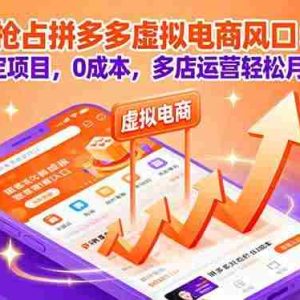 （16066期）抢占拼多多虚拟电商风口：长久稳定项目，0成本，多店运营轻松月入3W+