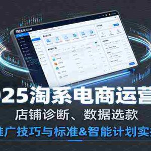2025淘系电商运营课：店铺诊断、数据选款，推广技巧与标准&智能计划实操