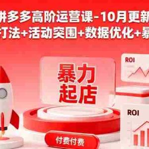 （16366期）拼多多高阶运营课-10月更新：强付费打法+活动突围+数据优化+暴力起店