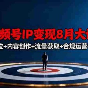 （16361期）视频号IP变现8月大课，覆盖IP定位+内容创作+流量获取+合规运营+商业转化