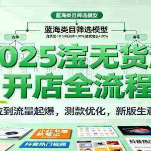 2025淘宝无货源开店全流程，从类目定位到流量起爆，测款优化，新版生意参谋用等