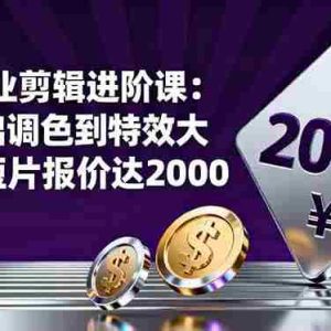 （16381期）PR专业剪辑进阶课：从基础调色到特效大片的进阶技能，单条短片报价达2000
