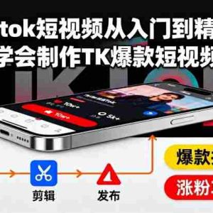 Tiktok短视频从入门到精通，学会制作TK爆款短视频