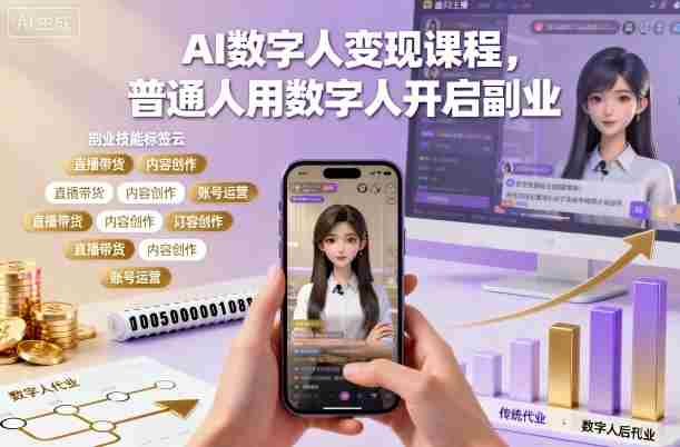 AI数字人变现课程,普通人用数字人开启副业