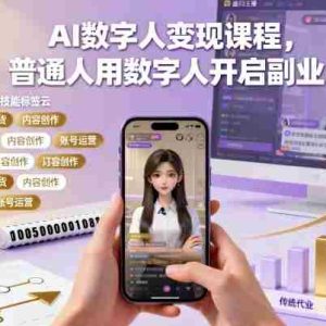 AI数字人变现课程，普通人用数字人开启副业