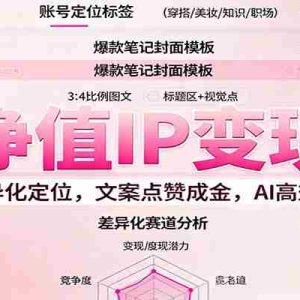 高净值IP变现课：小红书差异化定位，文案点赞成金， AI高效做短视频