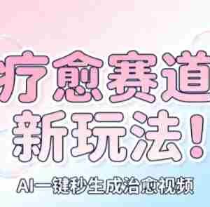 AI+疗愈+一键生成，一分钟一条素材，每天想要多少素材就多少素材，矩阵做，月入1W