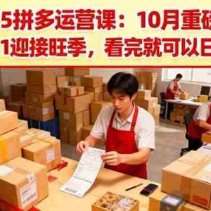 （16400期）2025拼多多运营课：10月重磅更新：冲刺双11迎接旺季，看完就可以日销千单