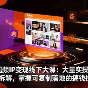 (16410期)短视频IP变现线下大课:大量实操案例逐帧拆解,掌握可复制落地的搞钱技能