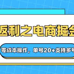 快递淘金系列；超级返利之电商掘金2.0，零成本操作，单号20+支持多号