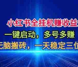 小红书全自动掘金项目，一键启动，无脑搬砖，一天稳定三位数【揭秘】