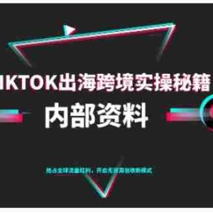 TikTok跨境电商0-1搭建运营，TK出海跨境实操秘籍（10月更新）